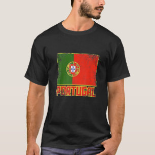 Portugal Flag Vintage Retro Land Portugisiska Stol T Shirt