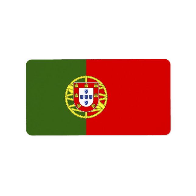Portugal flagga adressetikett (Framsidan)