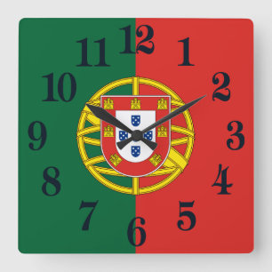 Portugal flagga Bandeira De Portugal Fyrkantig Klocka