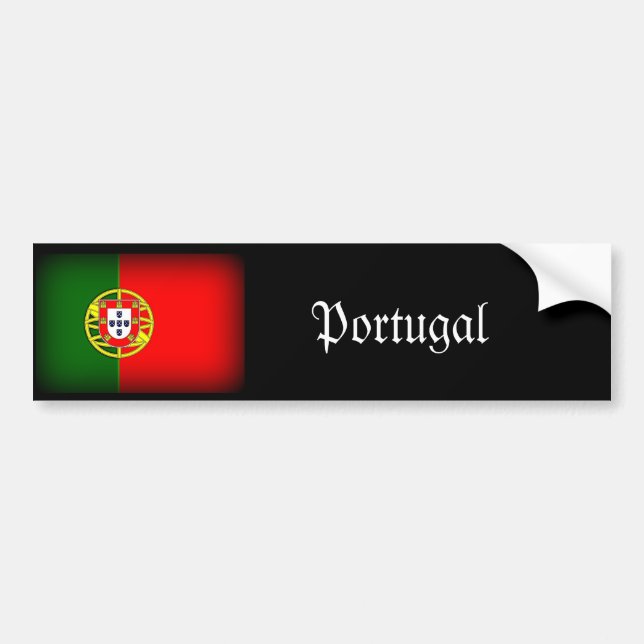 Portugal Flagga Black Kant Bildekal (Framsidan)