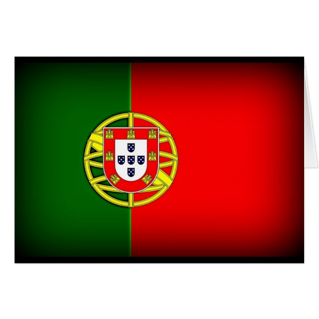 Portugal Flagga Black Kant Hälsningskort (Framsidan Horizontal)