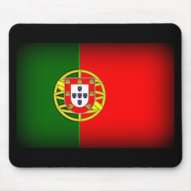Portugal Flagga Black Kant Musmatta (Framsidan)