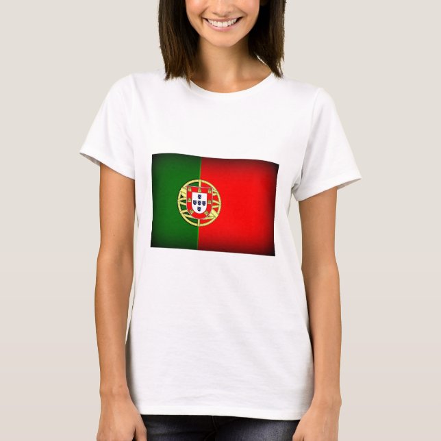 Portugal Flagga Black Kant T-shirt (Framsida)