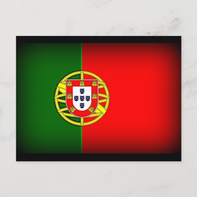 Portugal Flagga Black Kant Vykort (Framsida)