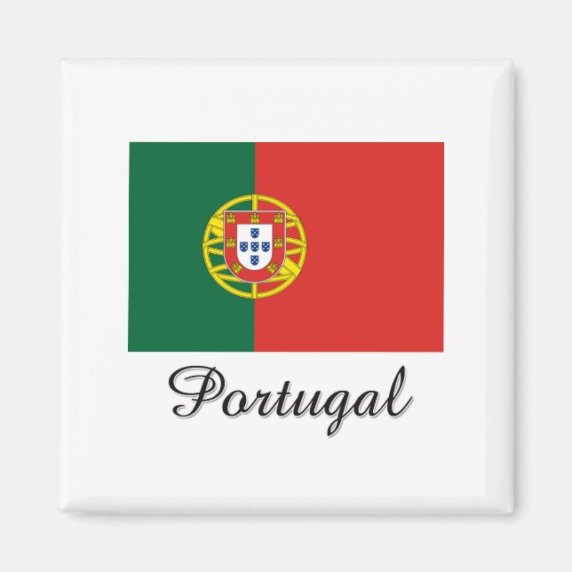 Portugal Flagga Design Magnet (Framsidan)