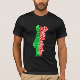 Portugal Flagga Färg Kart T-Shirt