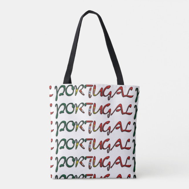 Portugal Flagga Färg Typografi Europa Land Tygkasse (Baksida)