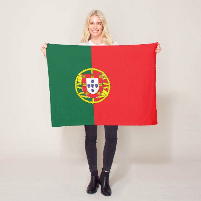 Portugal Flagga Fleecefilt (På plats)