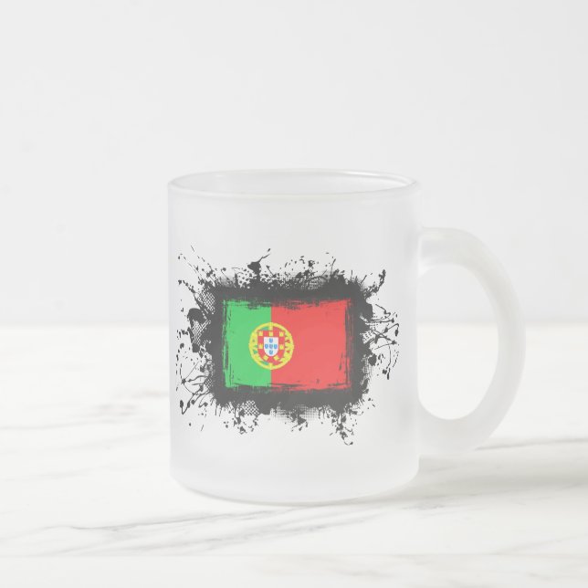 Portugal flagga frostad glasmugg (Höger)