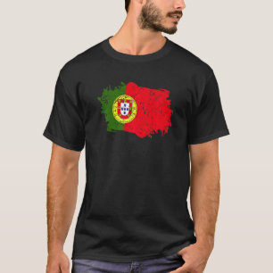 Portugal Flagga Grunge Land Flagga Portugal T Shirt