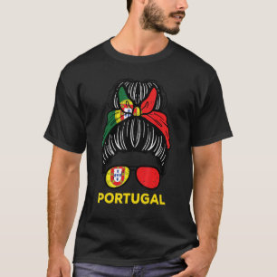Portugal Flagga Hairbun Fotboll Fläkt Women Gi T Shirt