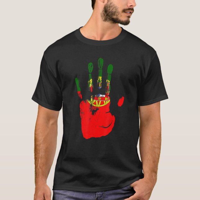 Portugal Flagga Hand Manar Women Kids T Shirt (Framsida)