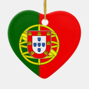 Portugal Flagga Heart Ornament