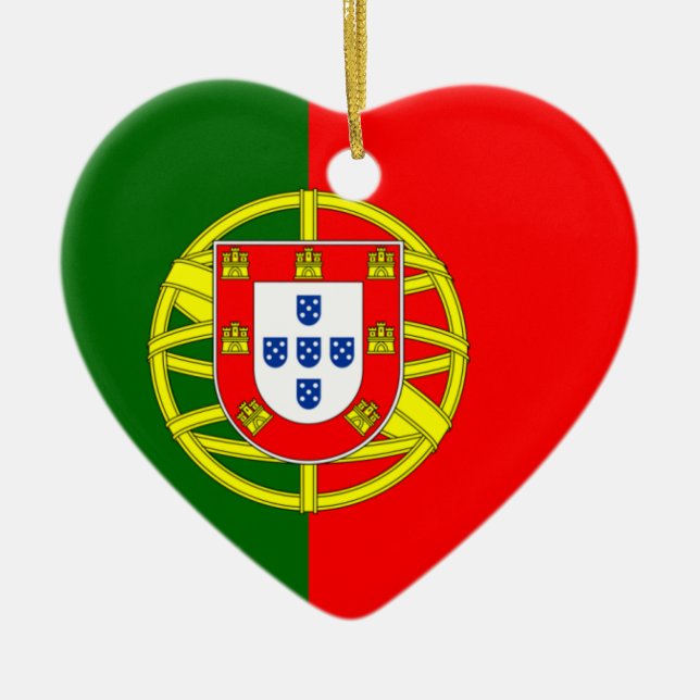 Portugal Flagga Heart Ornament (Framsidan)
