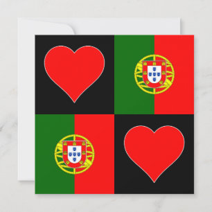 Portugal Flagga Heart Patriotic Hälsning Kort