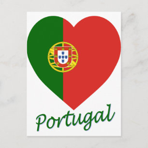 Portugal Flagga Heart Vykort