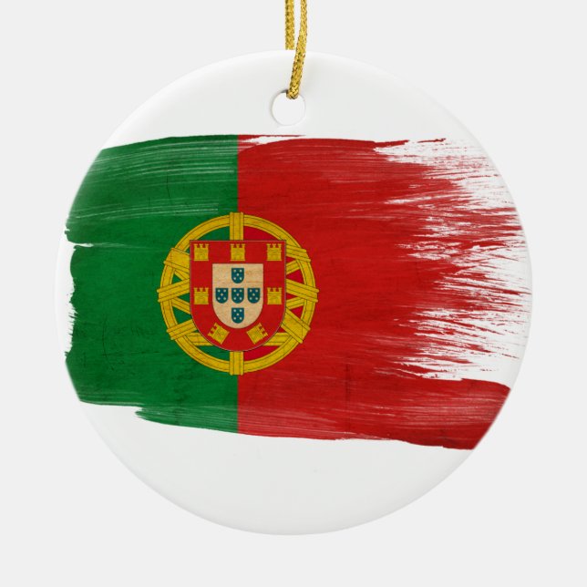Portugal flagga julgransprydnad keramik (Framsidan)