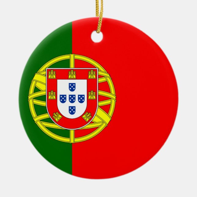 Portugal Flagga Julgransprydnad Keramik (Framsidan)