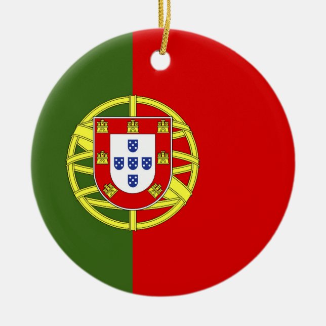 Portugal flagga julgransprydnad keramik (Framsidan)