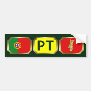 Portugal Flagga Kart Kod Bildelkalender Bildekal