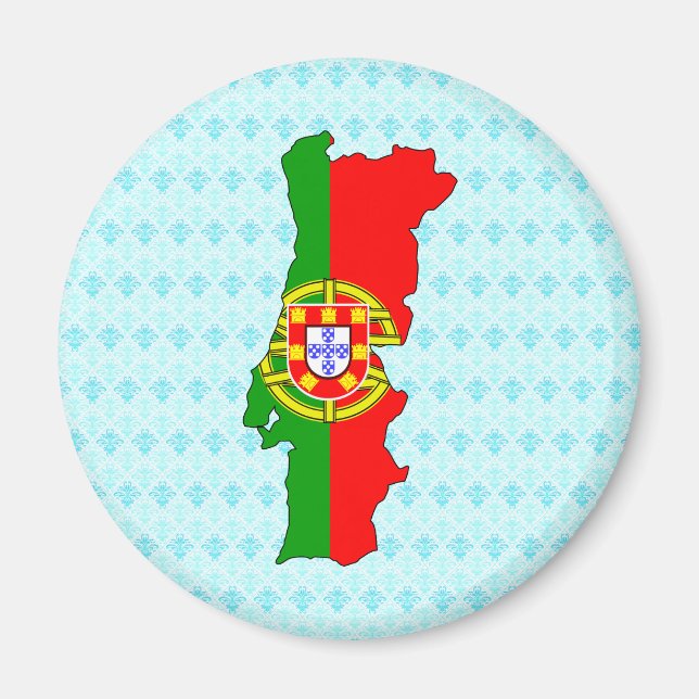 Portugal Flagga Karta fullt storlek Magnet (Framsidan)