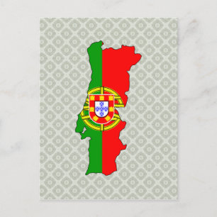 Portugal Flagga Karta fullt storlek Vykort