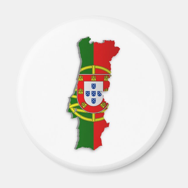 Portugal Flagga Karta Magnet (Framsidan)
