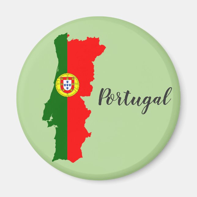 Portugal Flagga Karta Magnet (Framsidan)