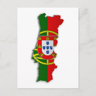 Portugal Flagga Karta Vykort