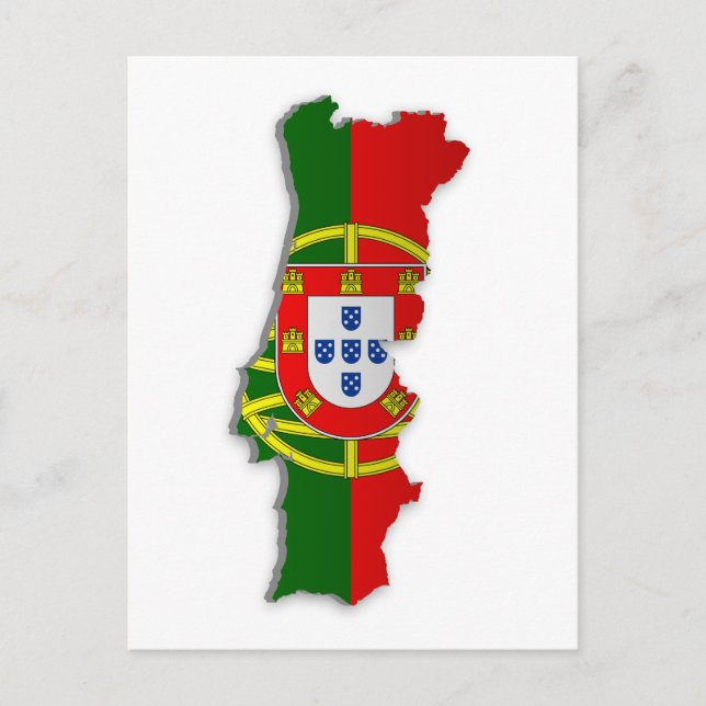 Portugal Flagga Karta Vykort (Framsida)