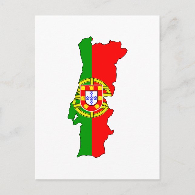 Portugal flagga karta vykort (Framsida)