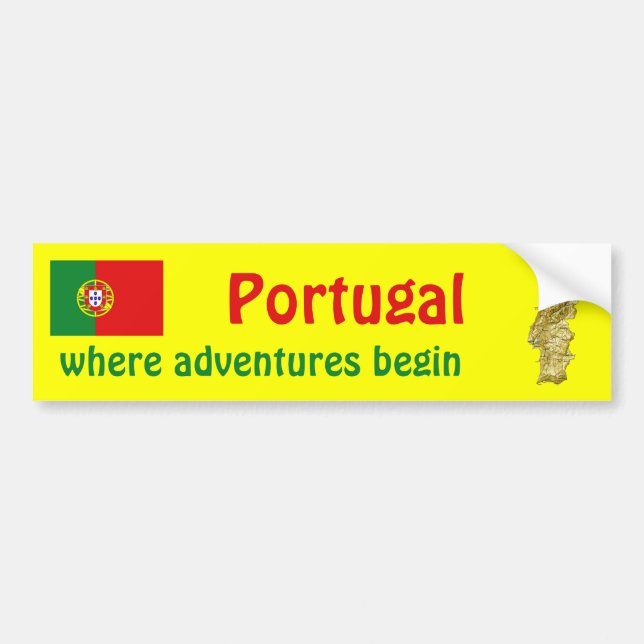 Portugal flagga + Kartabildekal Bildekal (Framsidan)