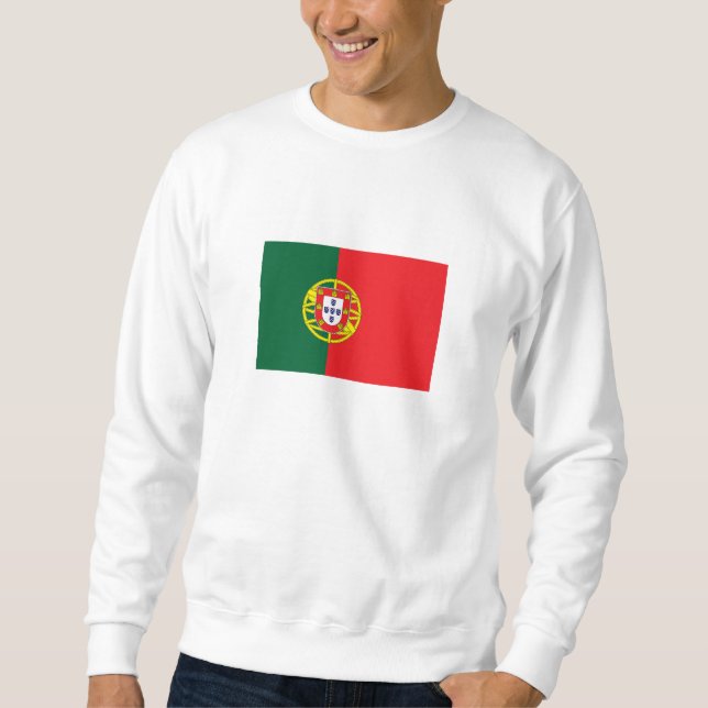 Portugal Flagga Lång Ärmad Tröja (Framsida)