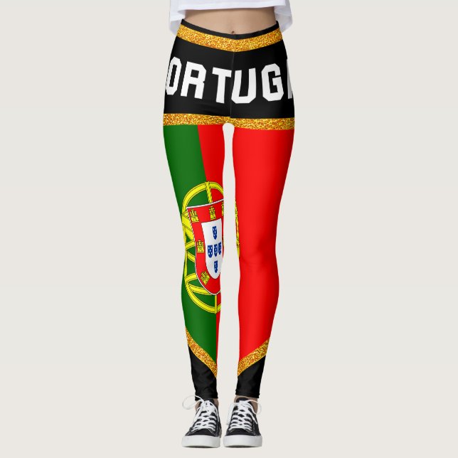 Portugal flagga leggings (Framsida)