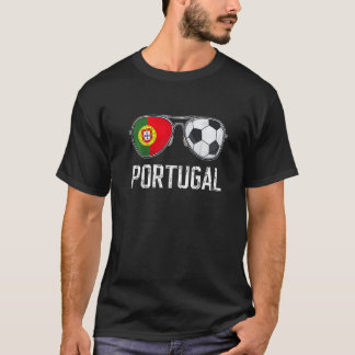 Portugal Flagga och fotboll Sunglass Fläkt T Shirt