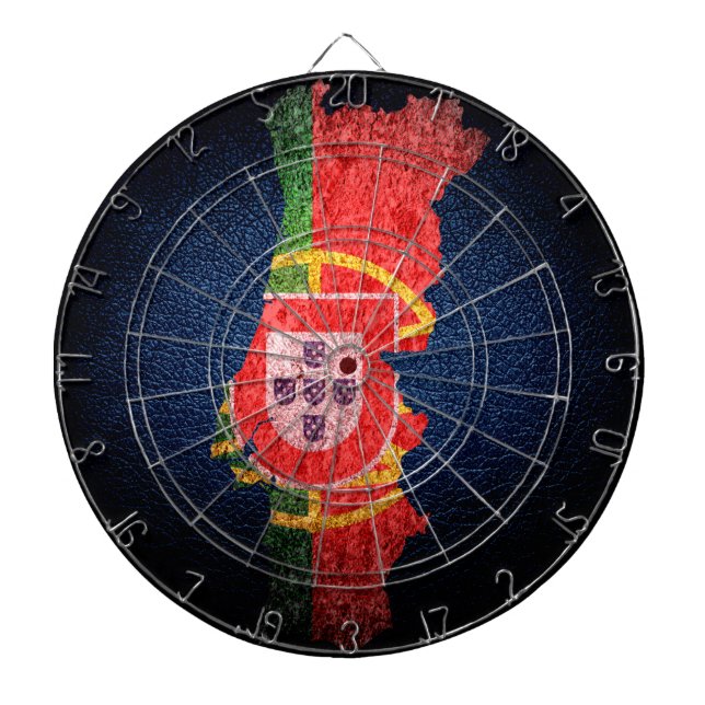 Portugal flagga och karta piltavla (Framsidan)
