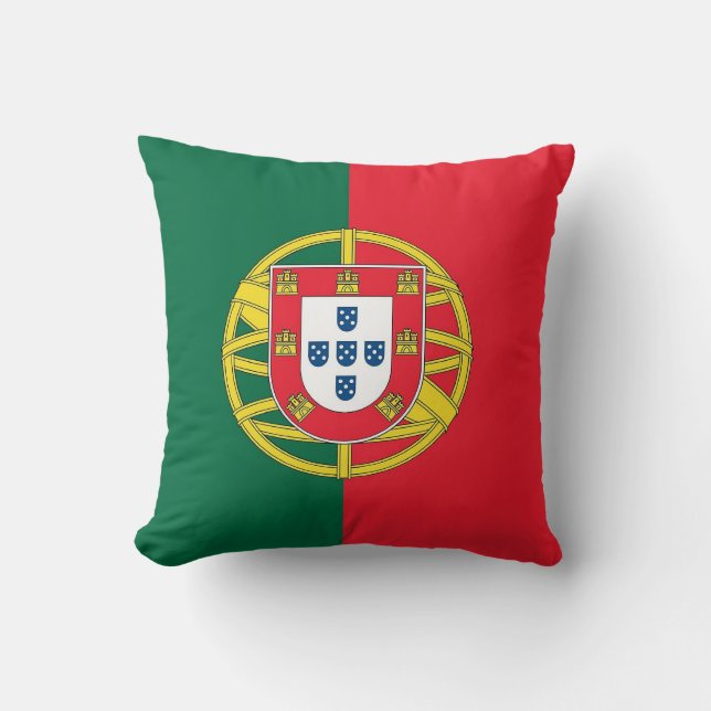 Portugal Flagga om amerikanska MoJo Pillow Kudde (Framsida)