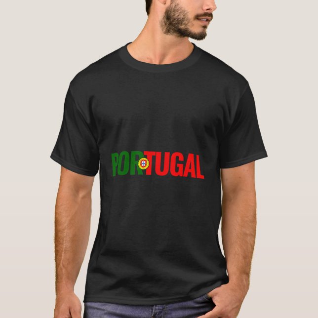 Portugal Flagga portugisiska T Shirt (Framsida)