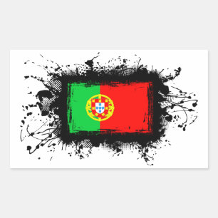 Portugal flagga rektangulärt klistermärke