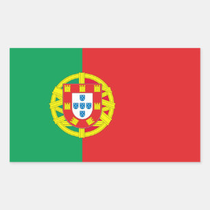Portugal flagga rektangulärt klistermärke