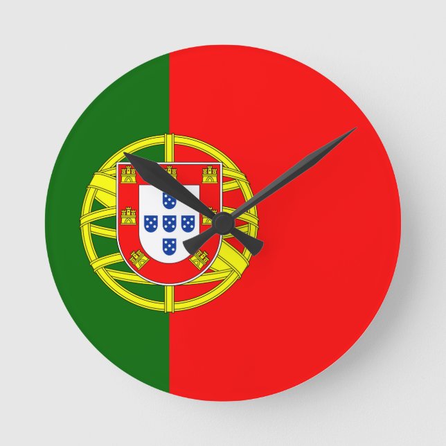 Portugal Flagga Rund Klocka (Framsida)