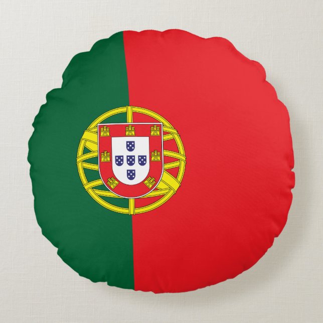 Portugal Flagga Rund Kudde (Framsidan)