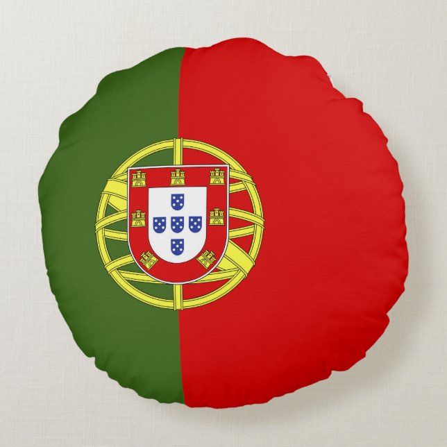 Portugal flagga rund kudde (Baksidan)