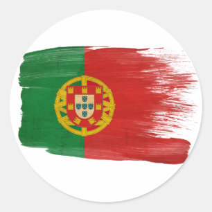 Portugal Flagga Runt Klistermärke