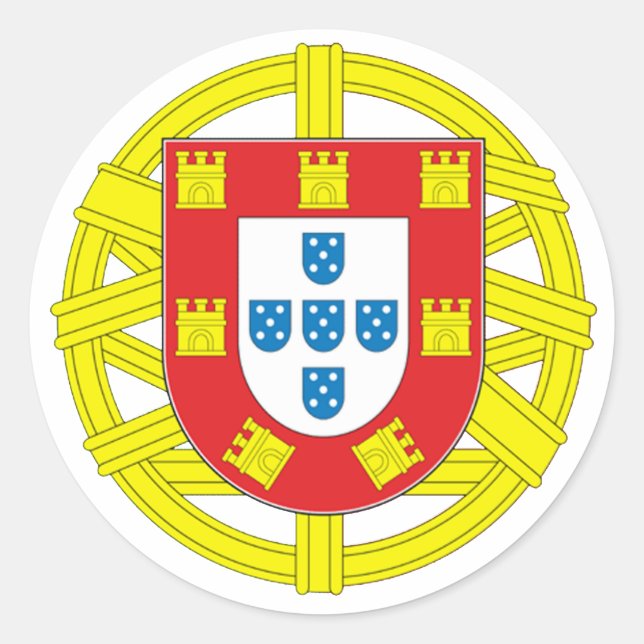 Portugal Flagga Runt Klistermärke (Framsida)