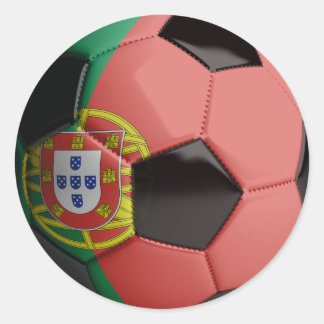 Portugal flagga Soccer Ball Runt Klistermärke