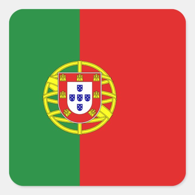 Portugal Flagga Sticker Fyrkantigt Klistermärke (Framsida)