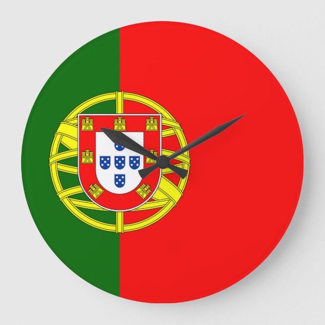 Portugal Flagga Stor Klocka (Framsida)