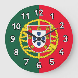 Portugal flagga stor klocka