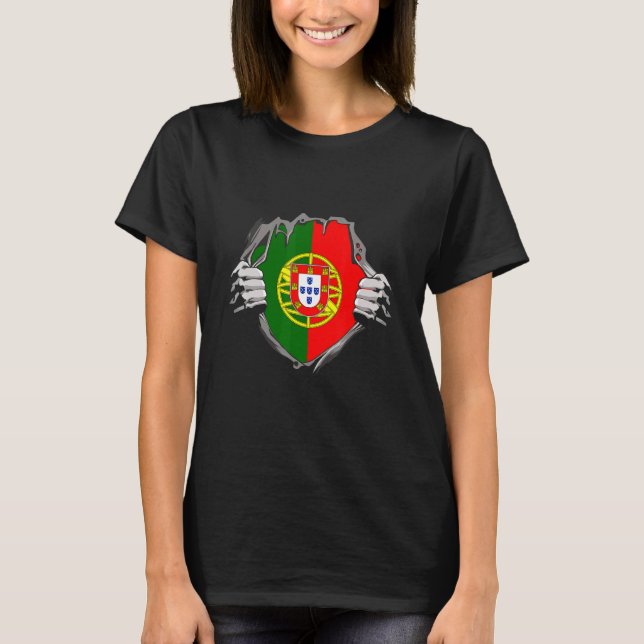 Portugal Flagga T Shirt (Framsida)